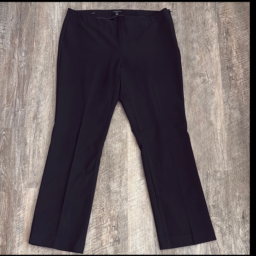 Talbots Petites Black Pants Pleated Side Zipper 10P